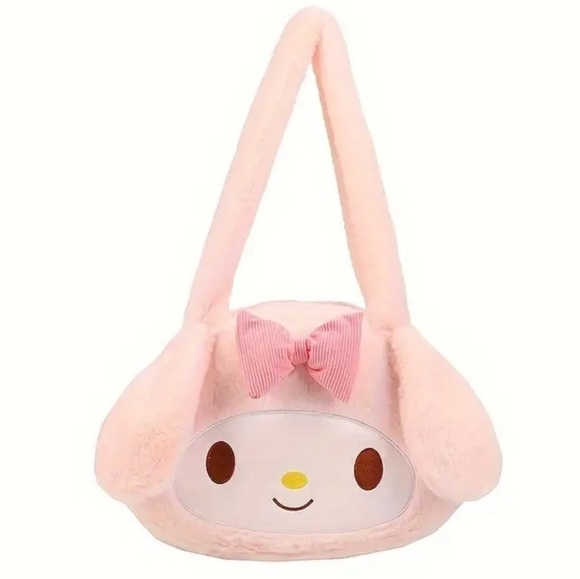 Melody Plush Cartoon Anime Fluffy Shoulder Tote Handbag NWT - Picture 1 of 3